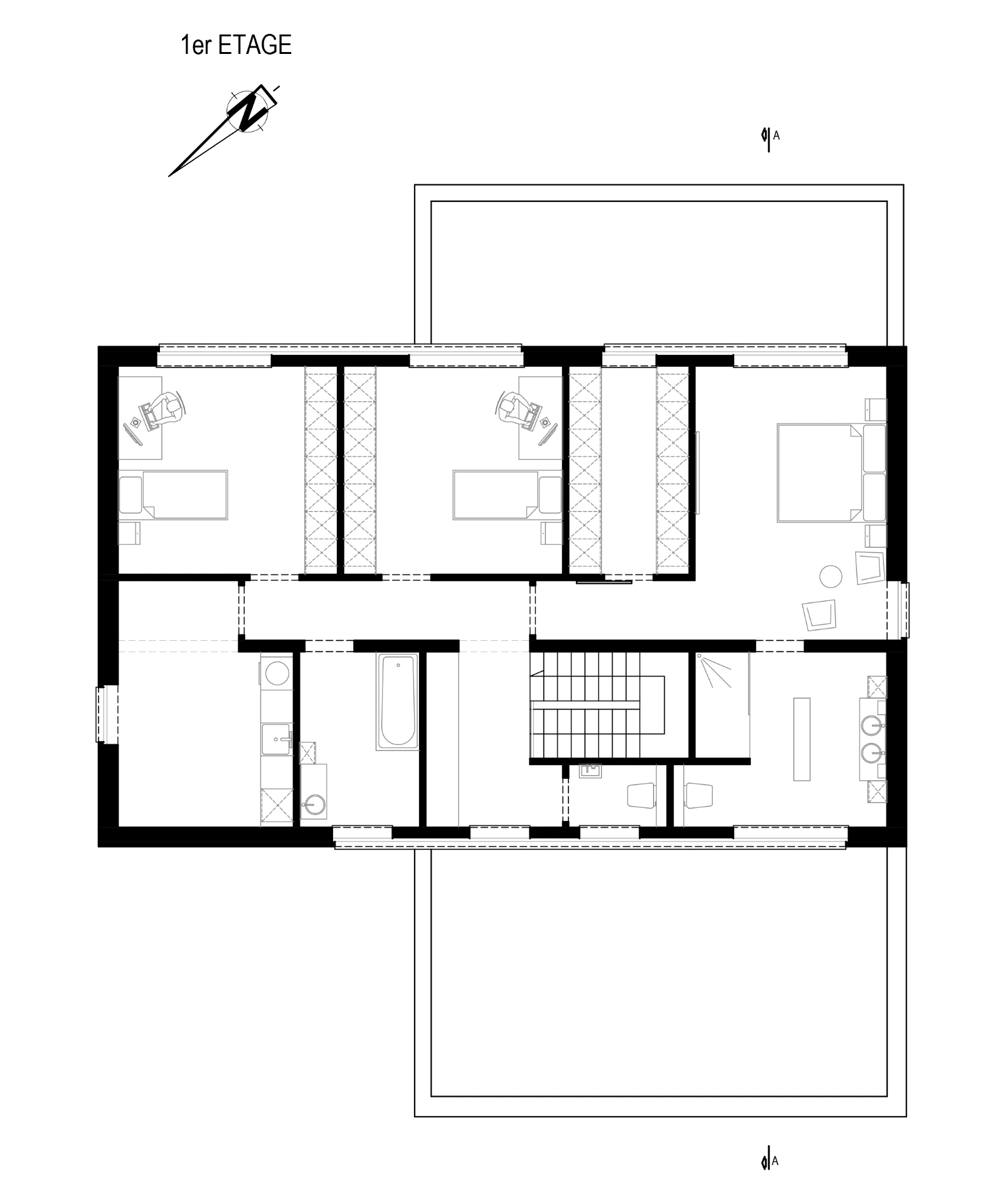 Plan du premier étage de l'habitation